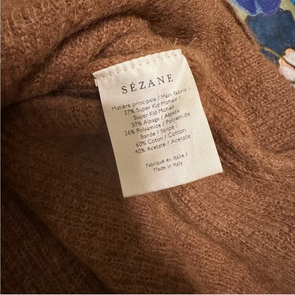 Sezane Gaspard Mohair Cardigan in Camel - Picture 2 of 8